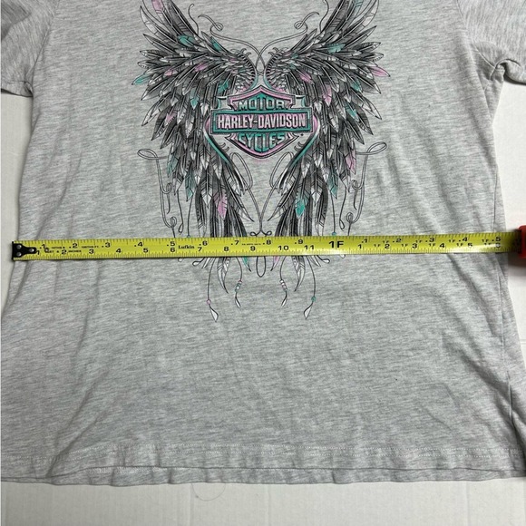 Harley Davidson Women's V-neck Gray Tshirt Size Large Chicago - Picture 7 of 9